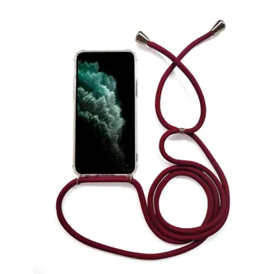 Produktbild von Handyhülle mit Band Kette Kordel / Umhängehülle zum Umhängen für diverse iPhone Modelle iPhone 6/6s Dunkelrot / Silber