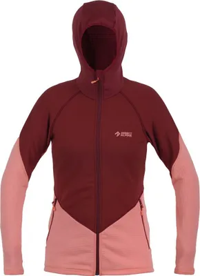 Sweatshirt SAKURA TECH LADY von DirectAlpine in burgunderrot und rosa; mit Kapuze und Reißverschluss.