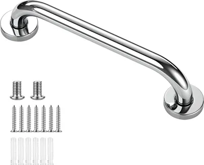 Produktbild von Sicherheitsgriff aus 304 Edelstahl - 30 cm poliert - 100 kg Tragfähigkeit - Multifunktional - Einfach zu installieren für Badewanne - Toilette - Küche - Schlafzimmer