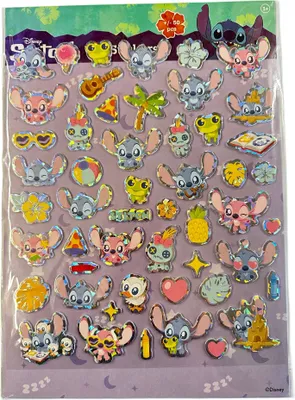 Produktbild von Lilo&Stitch Bubble Sticker Aufkleber Buch mit Angel, Stitch, Schrulle und seine Freunde über 50 Sticker blau pink