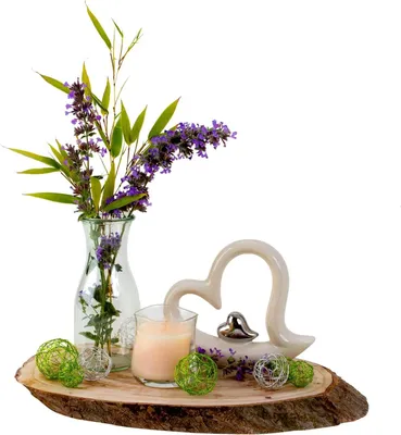 Produktbild von Große Naturholz Baumscheibe 51x32 cm Baumstamm Scheibe Holzscheibe Rohling mit Rinde und Glatter Oberfläche