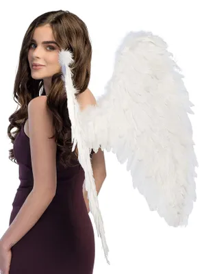 Image de une paire d'ailes d'ange en vraies plumes, blanches, pour le carnaval
