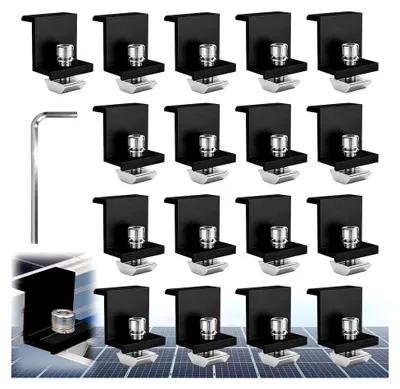 Produktbild von 20 Stück Endklemmen für Balkonkraftwerke 30mm, Halterungen für Solarmodule und Solarpanels
