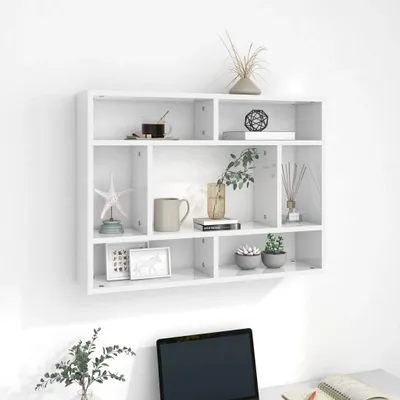 Produktbild von vidaXL Wandregal Hochglanz-Weiß 75x16x55 cm Holzwerkstoff