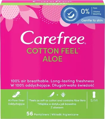Produktbild von Carefree Baumwollgefühl Normale Slipeinlagen Aloe Vera, 56 Stück