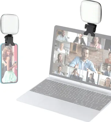 Produktbild von Aufsteckbares LED-Fülllicht für Telefon, Selfie-Licht, Konferenz-Videolicht, 2500 K – 9000 K, dimmbar, eingebauter Akku-Ersatz für iPhone 15/14/13/12, Android-Telefon, Videokonferenz, Vlog, Live-Streaming, Make-up