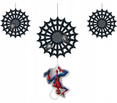 Produktbild von "Spider-Man World Of Webs" Partydeko Artikel Variante: 4 Hängedekorationen