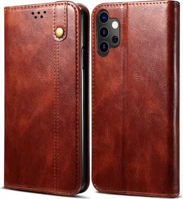 Image de Etui pour Samsung Galaxy A32 5G, étui en cuir avec fonction stand rouge