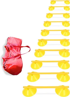 Immagine prodotto di Set di mini ostacoli, 10 pezzi, aste da 50 cm, per l'allenamento della coordinazione e dell'agilità