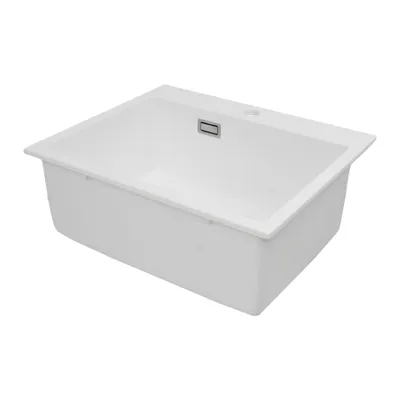 Zdjęcie produktu dla zlewozmywak kuchenny 55 x 45 cm Zlewozmywak do zabudowy Biały z jedną komorą Zlewozmywak kuchenny maks. 100 kg