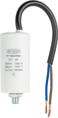 Produktbild von MKP Motorkondensator, Arbeitskondensator Anlaufkondensator Kondensator 450V - Anschluss: Kabel - Wert: 3µF