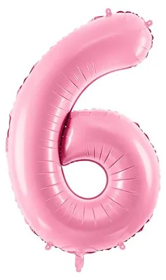 Obrázek produktu pro Fóliový balónek číslo 6, 86 cm, růžový