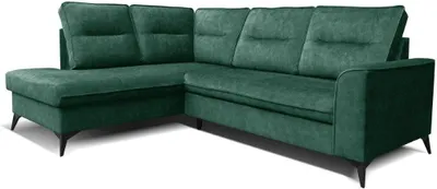 Produktbild von Robin Camel Ecksofa mit Schlaffunktion Bettkasten 5 Abnehmbare Rückenkissen Sofa L-Form Schlafsofa Freistehende Eckcouch Schlafcouch Wohnzimmermöbel Wohnlandschaft Flaschengrün Links