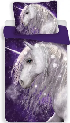 Produktbild von Unicorn Bettbezug  lila - Einzel - 140 x 200 cm - Baumwolle