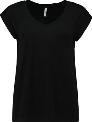 Produktbild von Viskose Kurzarmshirt mit Glitzer Streifen | XS