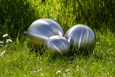 Produktbild von Köhko 3er Edelstahlkugeln-Set-06 Ø 9-15-24 CM Dekokugel aus gebürstet-matten Edelstahl