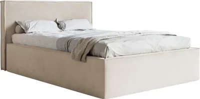Produktbild von Selsey LUCERA - Polsterbett mit Samtbezug und Stauraum, Greige, 180x200 cm