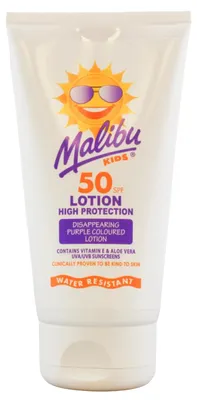 Obrázok produktu pre Malibu Kids Opaľovacie mlieko na telo SPF 50 pre deti s ochranou UVA/UVB, vodoodolné, 150 ml
