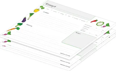 Image de PRICARO Bloc de recettes "Querbeet", A4, 25 feuilles, 3 pièces