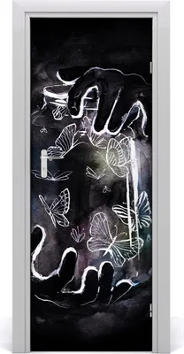 Produktbild von Tulup Türaufkleber 75x205 cm Dekorative Aufkleber Selbstklebend Wasserdichte Tapete Abnehmbar Schlafzimmer Wohnzimmer Wohnkultur - Schmetterling in einem Glas