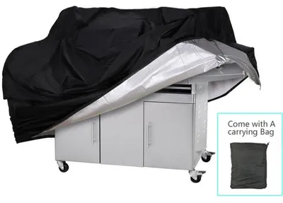 Produktbild von Grillabdeckung, Grillabdeckungsset, wasserdichte Grillabdeckung, robuste Gasgrillabdeckung – Schwarz, 145 x 61 x 117 cm