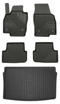 Produktbild von Gummimatten + Kofferraumwanne für SEAT Ibiza V 2017- (Schrägheck, oberer Ladeboden) – Schwarz, passgenau – Wielganizator