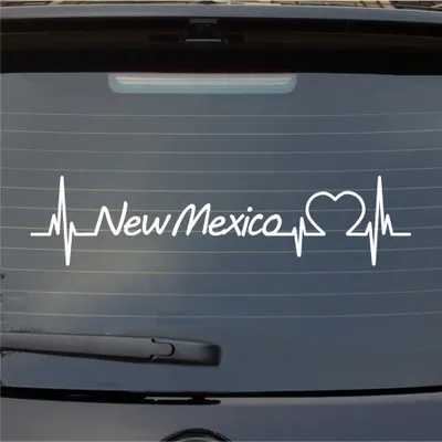 Produktbild von Heckscheibenaufkleber New Mexico Herzschlag Puls Staat USA Liebe 55x13 cm Weiss Matt Auto Aufkleber Sticker