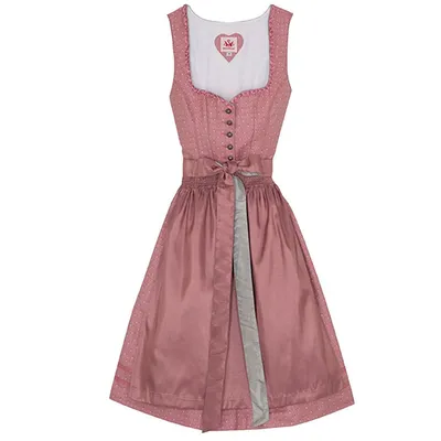 Produktbild von Spieth & Wensky 2-teiliges Midi-Dirndl Kleid Dirndl Trachtenkleid kurz 60cm, Farbe:Rosa, Größe:44/2XL