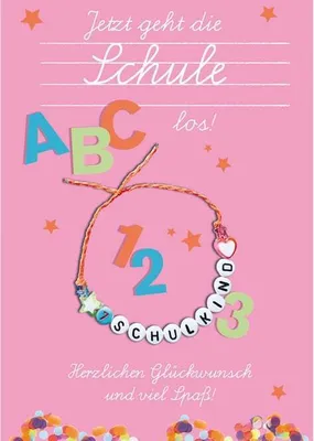 Produktbild von Schulanfangskarte - Armband - rosa