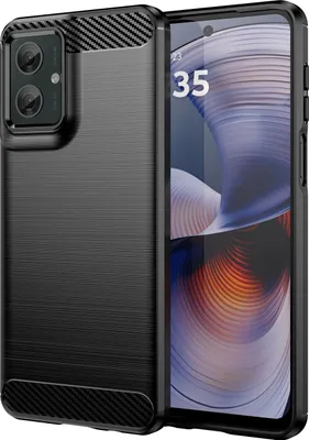 Produktbild von Hülle für Motorola Moto G55 - Phonesta Carbon Silikon Back Cover - Schwarz