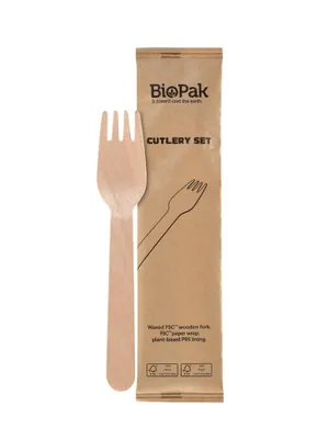 Produktbild von Duni Gabel Holz einzeln verpackt 250 Stück 1er Pack