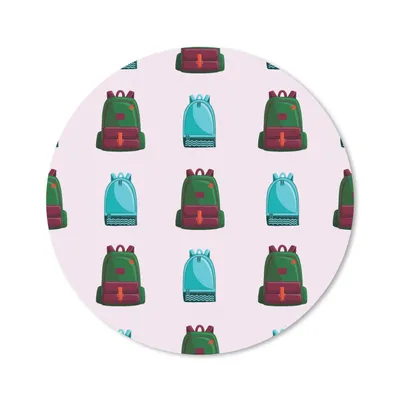 Produktbild von MuchoWow® Mauspad Mousepad Rucksack - Muster - Retro - Pastell 20x20 cm - Mousepads - Maus Mat - Pad - Mausunterlage - Schreibtischmatte
