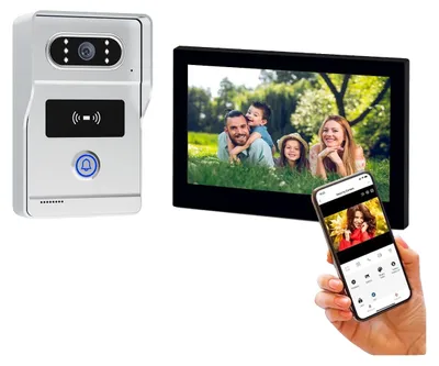 Produktbild von Video-Türsprechanlage, 7-Zoll-Display, 1080p Auflösung, wasserdicht, freihändige Bedienung, 100-Grad-Sichtwinkel