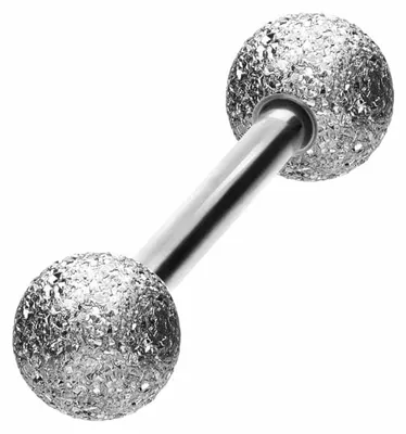 Produktbild von Zungenpiercing, Intim-Piercing Chirurgenstahl Barbell DIAMANTOPTIK Silber Stablänge: 12mm