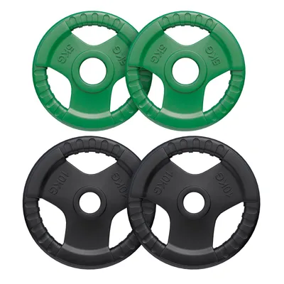 Produktbild von GORILLA SPORTS® Hantelscheiben - Einzeln 1,25-25kg / Set 30kg, 50mm, Gripper, Guss, Gummi - Gewichtsscheiben, Olympia Gewichte, Langhantel, Hantel