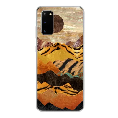Produktbild von MuchoWow® Handyhülle Schutzhülle Hülle für Samsung Galaxy S20 Tigerdruck - Marmor - Gold Silikon Softcase Handy Hülle - Bild