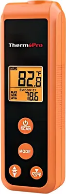 Produktbild von ThermoPro TP410 Digitales Infrarot Thermometer mit thermoelektrischem Sensor, einstellbarer Emissionsgrad
