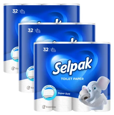 Produktbild von SELPAK Klopapier 3-lagig, 100% Zellulose, 96 St., mixed color, STD
