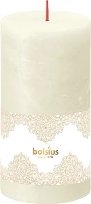Image de Bougie Bolsius Dentelle Doree, cylindrique, Noel, 54 h, 68x130 mm