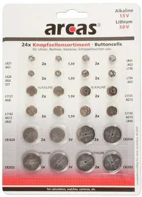Obrázek produktu pro Sada knoflíkových článků ChiliTec 24 kusů 8 differ. AG + 4 různé CR knoflíkové články