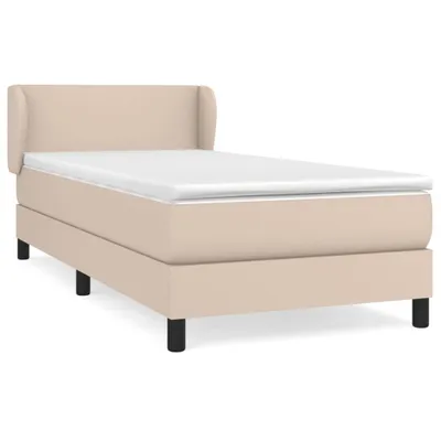 Produktbild von Boxspringbett mit Matratze Cappuccino-Braun 90x200cm Kunstleder