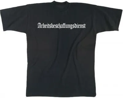 Produktbild von T-Shirt mit Print - Arbeitsbeschaffungsdienst - 09444 schwarz - Gr. S-XXL Größe - M