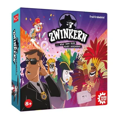 A game box with cartoon characters in festive attire, some wearing masks and elaborate headdresses, against a purple background with confetti.