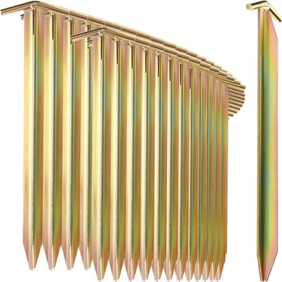 Produktbild von com-four® 32x Zelt-Heringe aus Stahl - lange und robuste Erdnägel mit T-Profil für Camping und Outdoor - ideal für normalen und harten Boden
