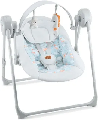 Produktbild von Elektrischer Babyschaukelstuhl - Babyschaukel - Beruhigt Babys - Verstellbare Rückenlehne - 55 x 58 x 70 cm - Grau