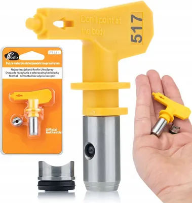Obrázek produktu pro Rosfix Sada Ultra Spray 517 – Tryska pro Bezvzduchové Stříkání 0,017” 25 cm | Vysoce Kvalitní Karbid, pro Akryl a Latex | Malířské Příslušenství