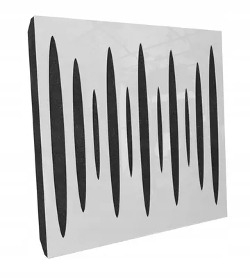Obrázok produktu pre 4 akustické stenové panely s montážnou sadou | "PULSAR" 50x50x5cm | absorpcia a difúzia | farba: biela