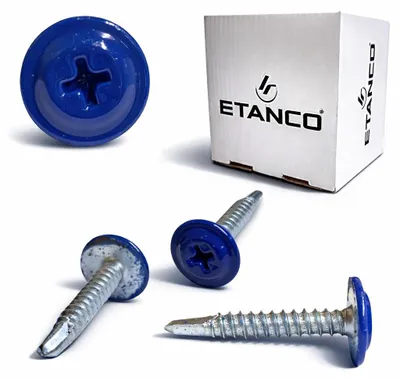 Zdjęcie produktu dla Wkręty samowiercące ETANCO GM-B do dachów stalowych, kolor RAL 5010 (niebieski goryczkowy), 4,2 x 25 mm, 250 szt.