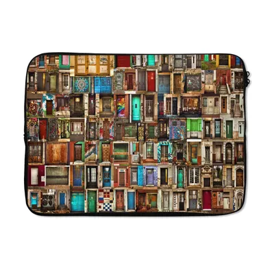 Produktbild von MuchoWow® Laptop Hülle 13 Zoll Türen - Bunt - Collage - Architektur Laptoptasche - Laptophülle - Sleeve - Rundumschutz
