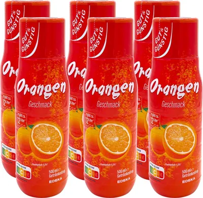 Produktbild von Gut & Günstig Sirup Orange Getränkesirup 6er Pack (6x 500ml)
